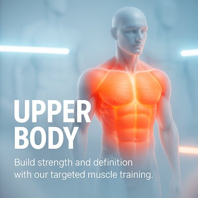 3D Render of Upper Body Anatomy for Fitness Training