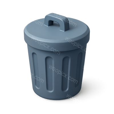 Stylish 3D Bin Icon with Volumetric Detail