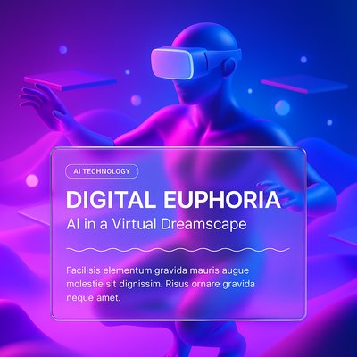 Digital Euphoria: AI in a Virtual Dreamscape Illustration