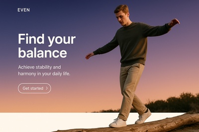 Minimalist Web Design Featuring Balance Theme