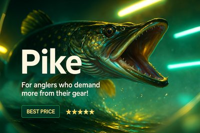 Vibrant Neon Dynamics of Pike Fishing Gear Advertisement