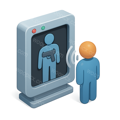 3D Icon of Concealed Weapon Scanner with Isometric View