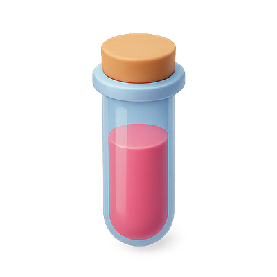 Stylized Laboratory Test Tube with Colorful Liquid