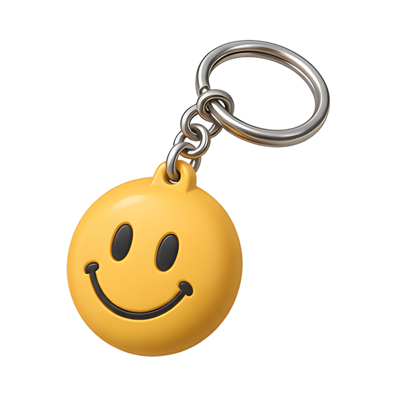 colorful rubber smiley keychain