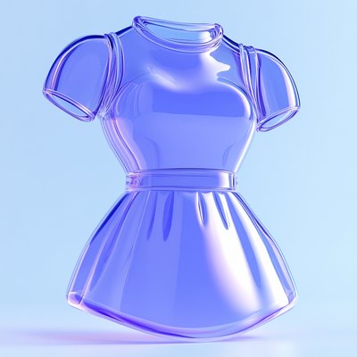 Stylized 3D Render of a Transparent Dress