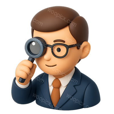 3D Appraiser Icon with Loupe in Isometric View