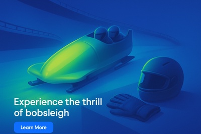 Dynamic Glowing Bobsleigh Scene with Fluorescent Effects