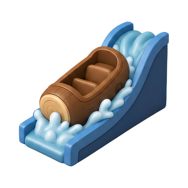thrilling log flume ride