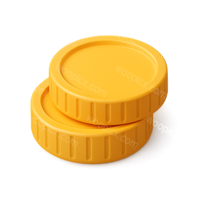 3D Icon of Stacked Coins with Volumetric Feel