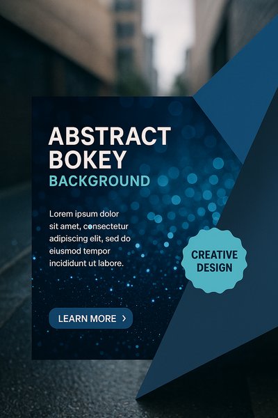 Abstract Bokeh Background with Geometric Design Elements