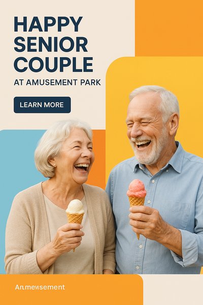 Joyful Seniors Enjoying Ice Cream at Festival