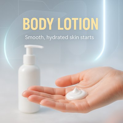Promotional Image for Body Lotion Featuring Hydrating Cream