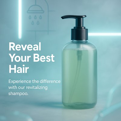 Revitalizing Shampoo Product Display with Modern Aesthetic