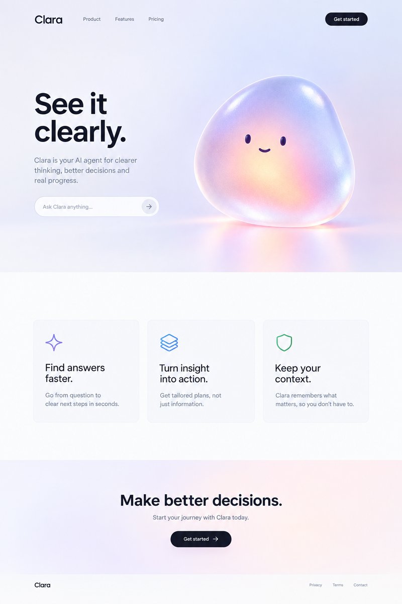 AI agent landing page design