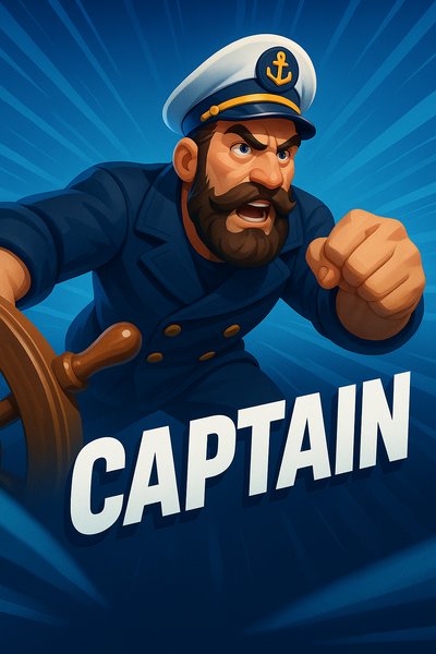 Dynamic Captain Illustration with Engaging Design Elements
