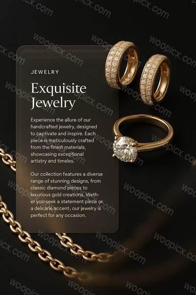 Exquisite Jewelry Displayed on Elegant Black Background