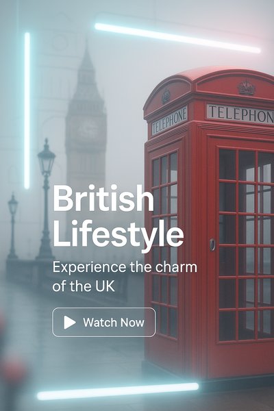 Promotional Image Showcasing British Lifestyle and Iconic Landmarks