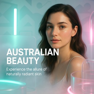 Promotional Image Showcasing Australian Beauty and Radiant Skin