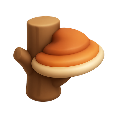 Stylized 3D Bracket Fungus Tree Shelf Icon