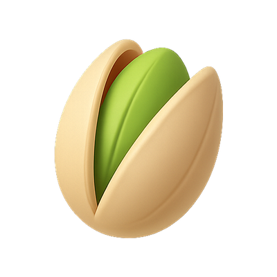Realistic 3D Illustration of a Pistachio Nut