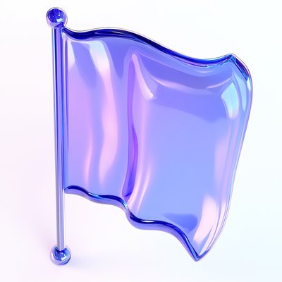 Glossy 3D Flag Icon with Vibrant Colors