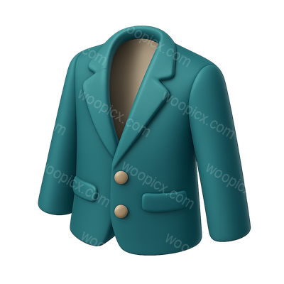 Stylish 3D Blazer Icon with Isometric Design