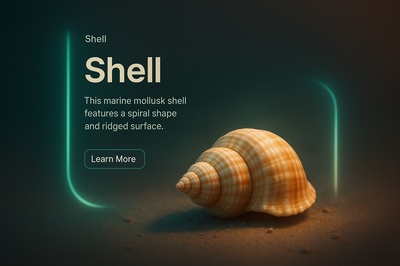 Neon Shell Scene with Text and Call to Action