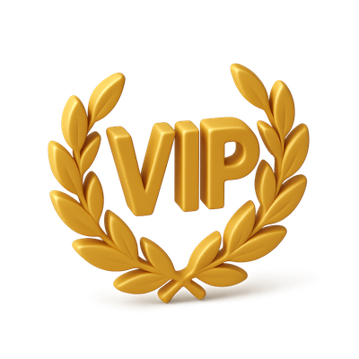 3D VIP Laurel Icon with Golden Finish