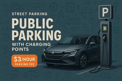 Electric Vehicle Charging Station with Pricing Details