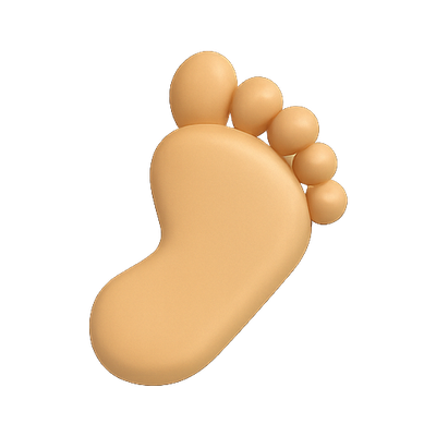 3D Render of a Cartoonish Footprint Shape
