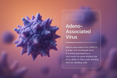 3D Illustration of Adeno-Associated Virus (AAV) in Scientific Context