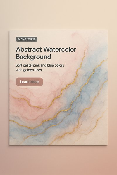 Abstract Watercolor Background with Gold Accents