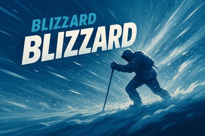 Dynamic Blizzard Scene with Striking Visual Elements