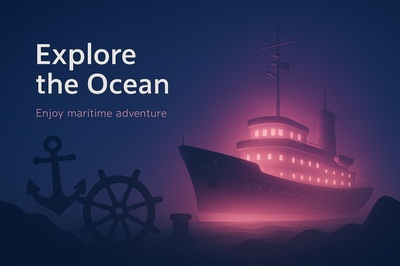 Fluorescent Maritime Adventure Illustration