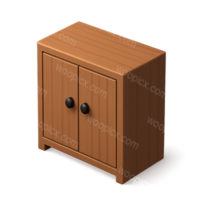 Stylish 3D Cabinet Icon with Isometric View