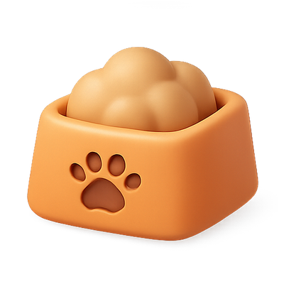 3D Render of a Pet Food Bowl with Paw Print