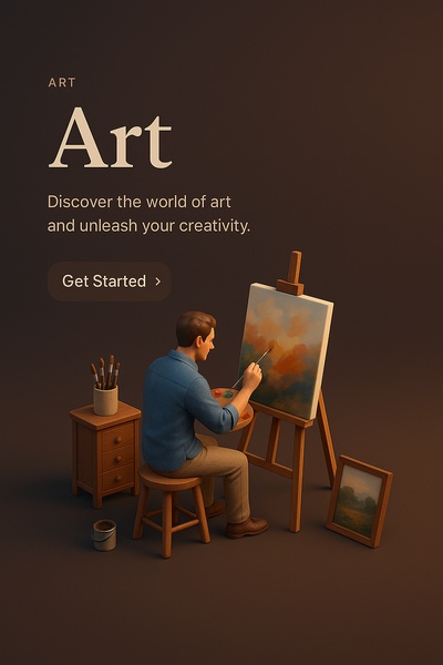 Detailed 3D Art Scene with Creative Elements