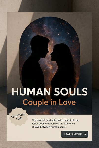 Astral Love: Human Souls Couple in Cosmic Embrace