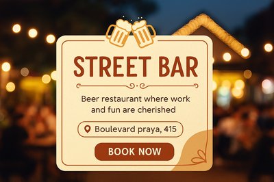 Cozy Evening at Street Bar with Bokeh Background