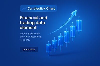 Glossy Candlestick Chart for Financial Data Visualization