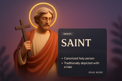 Modern Web Design Featuring a Saint in 3D Illustration