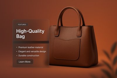 Elegant High-Quality Bag Design with Glass Effect