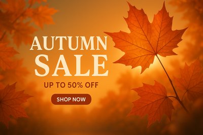 Autumn Sale Promotion Banner with Leaves