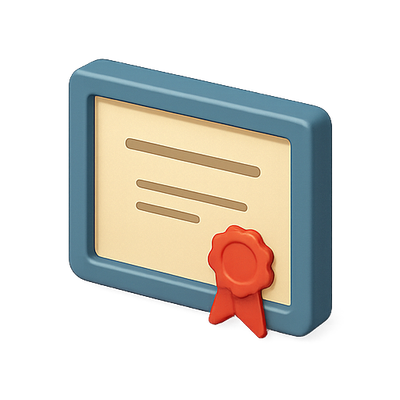 Stylized Certificate Icon with Seal