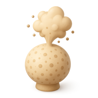 3D Puffball Spore Icon with Volumetric Effect