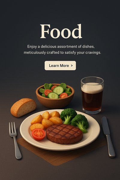 Deliciously Detailed 3D Food Scene in Realistic Style