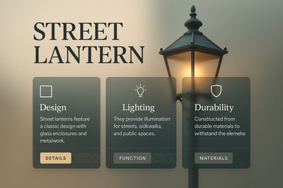 Stylish Street Lantern Design with Informative Blocks