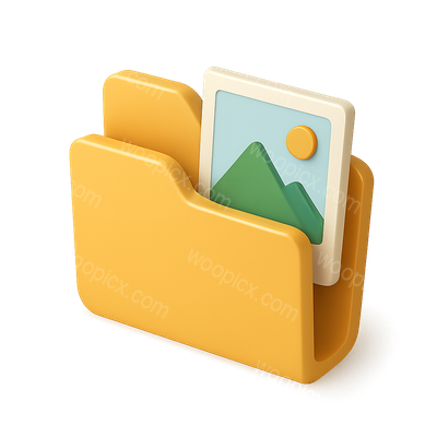 Stylish 3D Folder Icon with Picture Representation