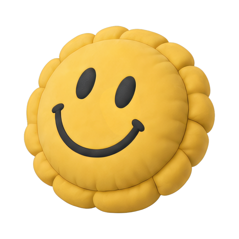 cozy smiley face pillow