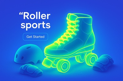 Vibrant Fluorescent Roller Sports Composition